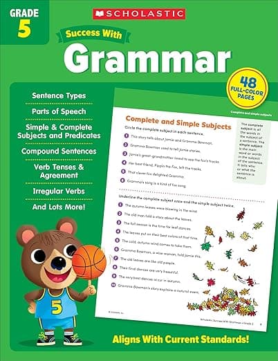 Scholastic Success with Grammar Grade 5 Workbook - Scholastic Teaching Resources