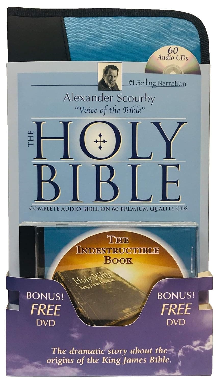 KJV Complete Scourby CD with Free Indest DVD-Holy King James Version Old and New Testament Audio Bible by Alexander Scourby Bible-KJV with Free $30 ... Virgin Mary-St. John the Baptist-Jesus Birth - Alexander Scourby