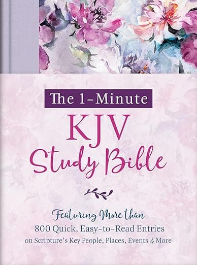 The 1-Minute KJV Study Bible (Lavender Petals) - Compiled by Barbour Staff