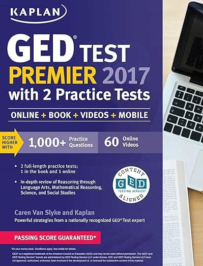 GED Test Premier 2017 with 2 Practice Tests: Online + Book + Videos + Mobile (Kaplan Test Prep) - Caren Van Slyke
