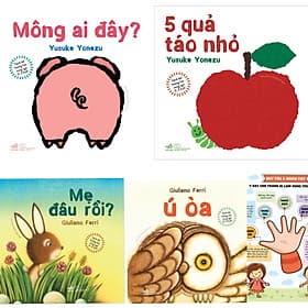Combo Sách Lật Tương Tác Song Ngữ 0-3 tuổi: Mẹ đâu rồi + Ú òa + Mông Ai Đây + 5 quả táo nhỏ + Poster An Toàn (Sách Phát Triển Giác Quan / Trí Tuệ cho bé) - Giác
