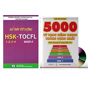 Combo 2 sách: 5000 từ vựng tiếng Trung thông dụng nhất theo khung từ vựng HSK1 đến HSK6 và Sổ tay từ vựng HSK1-2-3-4 và TOCFL band A +DVD tài liệu - Theo Theobald
