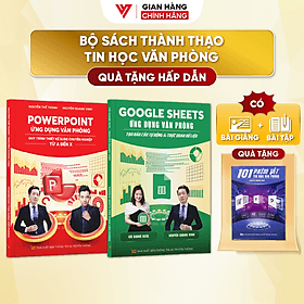 Combo 2 Sách PowerPoint Và Google Sheets Ứng Dụng Văn Phòng Kèm Khoá Học Online - Khoa