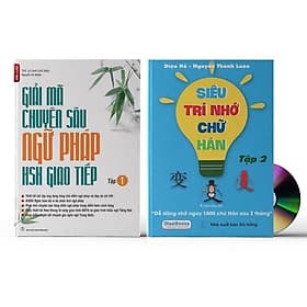 Sách-Combo 2 sách Giải Mã Chuyên Sâu Ngữ Pháp HSK Giao Tiếp Tập 1( Audio Nghe Toàn Bộ Ví Dụ Phân Tích Ngữ Pháp)+Siêu trí nhớ 1000 chữ hán Tập 2+ DVD tài liệu - Hàn Vĩ