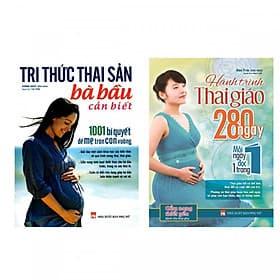 Combo Sách Tri Thức Thai Sản Bà Bầu Cần Biết + Hành Trình Thai Giáo 280 Ngày Tặng 1 cuốn truyện song ngữ ngẫu nhiên như trong hình - Thái Bá Tân