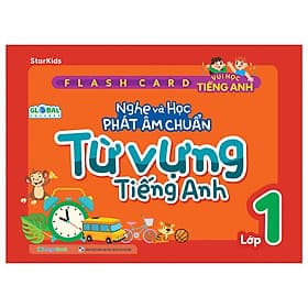 Sách Flashcard vui học Tiếng Anh: Nghe và học phát âm chuẩn từ vựng Tiếng Anh lớp 1 - Vũ