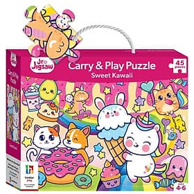 Sách Junior Jigsaw Carry & Play Sweet Kawaii (45 pieces) - Nam Phương