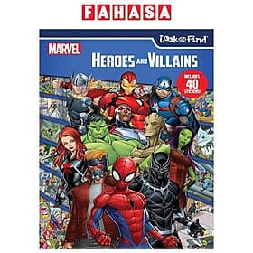 Sách ngoại văn: Look And Find Sticker Book Marvel Heroes And Villains - Marvel