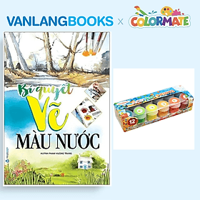Sách Bí Quyết Vẽ Màu Nước + Hộp 12 Màu Vẽ Acrylic 20ml - Vanlangbooks x Colormate