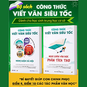 Bộ sách Công Thức Viết Văn Siêu Tốc cấp 2 - cô Phan Hồ Điệp, có kèm video hướng dẫn( SP chính hãng) - Văn