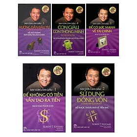 Combo 5 cuốn sách dậy con làm giàu: Dạy Con Làm Giàu (Tập 1) - Để Không Có Tiền Vẫn Tạo Ra Tiền + Tập 2 - Sử Dụng Đồng Vốn + Tập 3: Hướng Dẫn Đầu Tư + Tập 4 - Con Giàu Con Thông Minh + Tập 5 - Để Có Sức Mạnh Về Tài Chính ( Tặng kèm Bookmark Happy Life) - Minh Minh