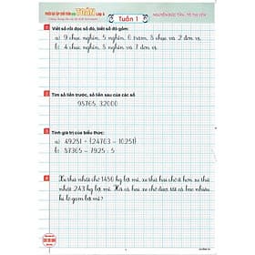Phiếu Bài Tập Cuối Tuần Môn Toán Lớp 4 - Dùng Chung Cho Các Bộ SGK Hiện Hành - Hồng Ân - An
