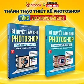 Sách Photoshop, Bộ 2 Cuốn Từ Cơ Bản Đến Nâng Cao, Tặng Video Hướng Dẫn + Sách Sổ Tay + Kho Tài Liệu - Nhà xuất bản Larousse