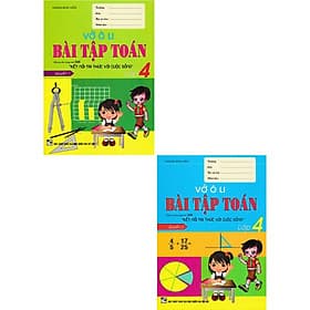 Vở Ô Li Bài Tập Toán Lớp 4 - Combo 2 Tập - Bám Sát SGK Kết Nối Tri Thức Với Cuộc Sống - Hồng Ân - An