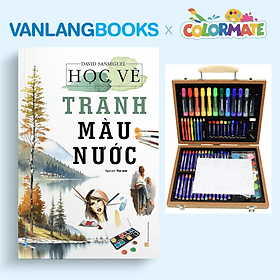 Sách Học Vẽ Tranh Màu Nước + Bộ Màu Vẽ Đa Năng Hộp Gỗ M88 - Vanlangbooks x Colormate