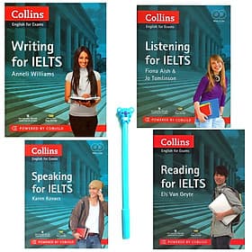 Combo Collins English For Exams : Reading, Writing, Listening, Speaking For IELTS (Kèm file Mp3) ( Tặng Kèm Bút ) - Nhân Trí Việt