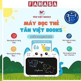 Máy Đọc Thẻ Tân Việt Book 3 Trong 1 - Song Ngữ Anh-Việt - Màu Xanh