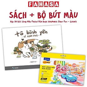 Combo Sách Tô Bình Yên Vẽ Hạnh Phúc + Hộp 20 Bút Lông Màu Pastel Rửa Được Washable Fiber Pen - Colokit SWM-C008 - Yên Hạ