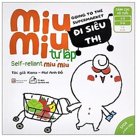 Sách Ehon Miu Miu Tự Lập Phần 2 Song Ngữ - Đi Siêu Thị - Di Di