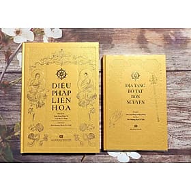 Kinh Diệu Pháp Liên Hoa + Kinh Địa Tạng (bản cao cấp) (bìa vàng, cứng) - Cao Đức