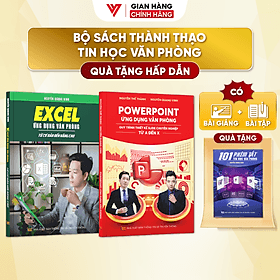 Combo 2 Sách Excel - Power Point ĐÀO TẠO TIN HỌC Chuyên Ứng Dụng Văn Phòng Tặng Kèm Video Khóa Học - Khoa