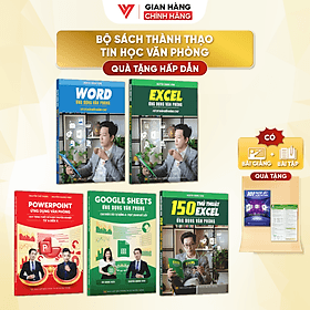 Combo 5 Sách Excel - Word - PowerPoint - GoogleSheet - 150 Thủ Thuật Excel Tin Học Văn Phòng Kèm Khóa Học - Accord Publishing