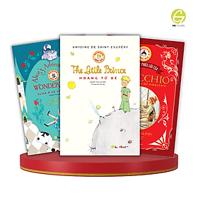 Sách song ngữ kinh điển: Hoàng tử bé, Alice ở xứ sở diệu kỳ, Pinocchio, Truyện song ngữ tặng file nghe và note từ vựng - 
