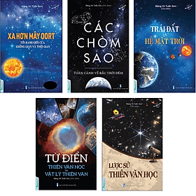 Combo 5Q Bách Khoa Toàn Thư Khoa Học Vũ Trụ Các Hành Tinh: Các Chòm Sao + Lược Sử Thiên Văn Học + Từ Điển Thiên Văn Học Và Vật Lý Thiên Văn + Trái Đất Và Hệ Mặt Trời + Xa Hơn Mây Oort – Tới Ranh Giới Cúa Không Gian Và Thời Gian - Tri Thức Trẻ