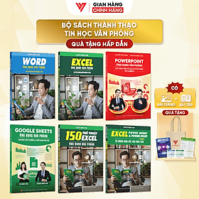 Combo 6 Sách Excel - Word - PowerPoint - Google Sheets - 150 Thủ Thuật - Power Query Kèm Khoá Học Video ĐÀO TẠO TIN HỌC - Thu