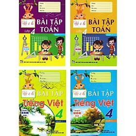 Vở Ô Li Bài Tập Môn Toán + Tiếng Việt Lớp 4 - Combo 4 Cuốn - Dùng Chung Các Bộ SGK Hiện Hành - Hồng Ân - Việt Dung