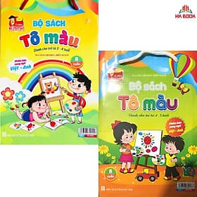 Combo Bé tô màu nhiều chủ đề song ngữ Việt Anh cho trẻ từ 3-4 tuổi và 5-6 tuổi (2 bộ - 16 cuốn) - An