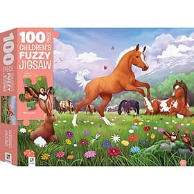 100 Piece Children's Fuzzy Jigsaw: Horses - Nam Phương