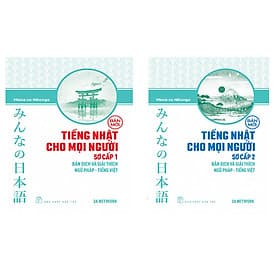 Combo minna no nihongo Bản Dịch Và Giải Thích Ngữ Pháp - Tiếng Việt (Bản Mới) tập1 và 2 (Tiếng nhật cho mọi người) Tặng sổ tay VDT - Minna no Nihongo