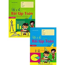 Vở Ô Li Bài Tập Toán Lớp 4 - Combo 2 Quyển -Theo Chương Trình Giảm Tải Của Bộ GD&DT - Hồng Ân - An