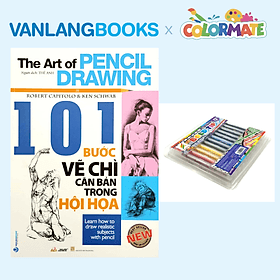 Sách 101 Bước Vẽ Chì Căn Bản Trong Hội Họa + Bộ 12 Bút Lông Bold Tip Marker - Vanlangbooks x Colormate - Long