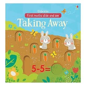 Sách tương tác tiếng Anh - Usborne First Maths Slide and See Taking away in the garden - The First Wild Boar 02 Studio