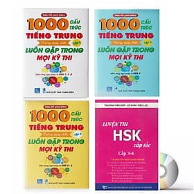 Combo 4 sách : 1000 Cấu Trúc Tiếng Trung Thông Dụng Nhất Luôn Gặp Trong Mọi Kỳ Thi Tập 1 + Tập 2 + Tập 3 và Luyện thi HSK cấp tốc tập 2- tương đương HSK3 -HSK4 (kèm CD) - Dương Kỳ