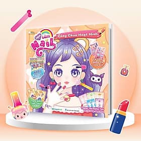 Sách Tiệm làm Nail - Công chúa Hoạt Hình (400+ stickers dễ thương) - Sách bóc dán sticker cho bé gái - Megabook - Gã