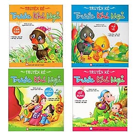 Combo: Bộ Sách Dành Cho Bé Từ 03 - 9 Tuổi)- Truyện Kể Trước Khi Đi Ngủ: Tốt Bụng+ Can Đảm+ Đoàn Kết + Vui Vẻ ( Bộ: 4 Cuốn) - Vũ
