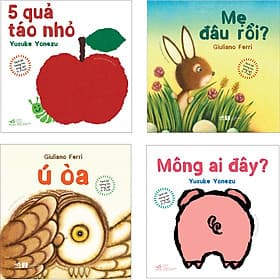 Combo 4 Cuốn Sách Lật Tương Tác Song Ngữ 0-3 Tuổi: 5 Quả Táo Nhỏ + Mẹ Đâu Rồi? + Ú Òa + Mông Ai Đây? - Nhã Nam