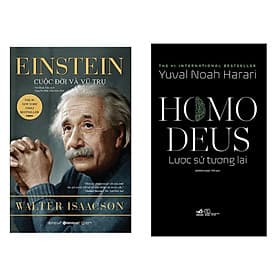 Combo 2 Cuốn Sách Hay: Einstein - Cuộc Đời Và Vũ Trụ + Homo Deus - Lược Sử Tương Lai / Sách Lịch Sử Thế Giới - Tiểu Sử - Hồi Ký - Vũ