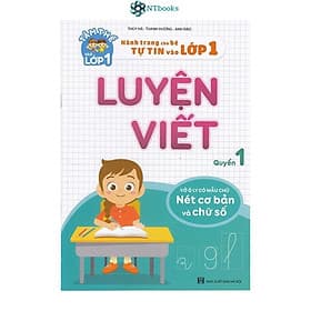 Sách Luyện viết quyển 1 (vở ô ly có mẫu chữ: nét cơ bản & chữ số) - Hành trang cho bé tự tin vào lớp 1 - Việt Hà