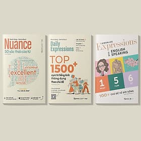 Trạm Đọc | Combo Sách Học Từ Vựng Tiếng Anh : 50 Sắc Thái Của Từ + Top 1500 Cụm Từ Tiếng Anh Thông Dụng + 1 Ngày 5 Cụm 6 Từ - An