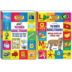 Từ Điển Bằng Tranh - Bảng Chữ Cái Tiếng Việt + Đồ Dùng Gia Đình - Combo 2 Cuốn - Minh Thắng
