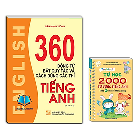 combo 2c - 360 động từ bất quy tác k màu + take note tự học 2000 từ vựng tiếng anh - Quý Somsen