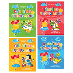 Bộ 4 cuốn "Dán hình thông minh cho bé 1-5 tuổi Sách tương tác vừa học vừa" - Minh Minh