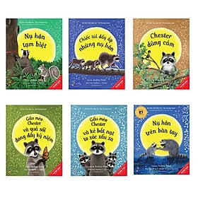 Combo NỤ HÔN TRÊN BÀN TAY. Bộ gấu mèo chester bộ 6c. Tái bản 2021. - Văn