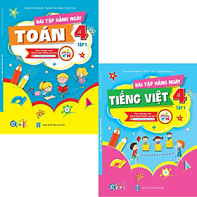 Combo Bài Tập Hằng Ngày Toán và Tiếng Việt 4 - Tập 1 - Kết Nối Tri Thức Với Cuộc Sống (2 cuốn) - Tri Thức