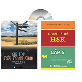 Combo 2 sách Luyện giải đề thi HSK cấp 5 có mp3 nghe + Gởi tôi thời thanh xuân song ngữ Trung việt có phiên âm có mp3 nghe +DVD tài liệu - Song Thành