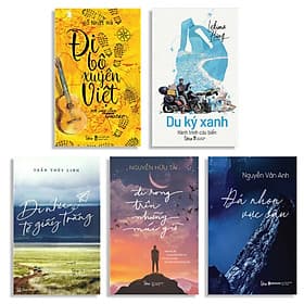 Combo Sách Cho Người Đam Mê Với Những Chuyến Đi : Đi Bộ Xuyên Việt Với Cây Đàn Guitar + Du Ký Xanh - Hành Trình Cứu Biển + Đi Rong Trên Những Múi Giờ + Đi Như Tờ Giấy Trắng + Đá Nhọn Vực Sâu - Di Di